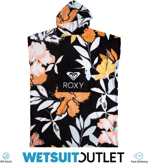 2022 Roxy Womens Stay Magical Printed Changing Robe Poncho ERJAA03976 Anthracite